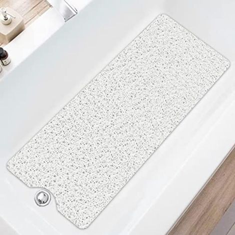 Rutschfeste, Waschbare Duschmatte 100 X 40 Cm, Schimmelresistent, Schnelltrocknend, Loofa-massage, Weich Und Bequem, Duschmatte Mit Ablauf, Pvc-loofa-badematte Für Nassbereiche