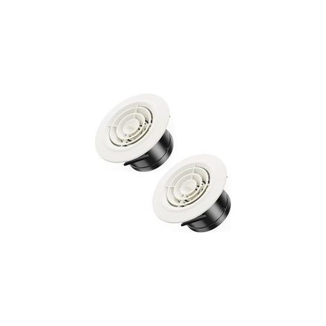 2er-set Weiße Runde Einstellbare Lüftungsgitter Mit Insektenschutznetz Aus Kunststoff - 100 Mm - Rundes Abs-lüftungsgitter - Für Badezimmer, Decke, Wand, Küche