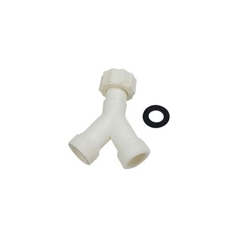 Doppel-y-adapter Für Waschmaschine Und Geschirrspüler, Ablaufanschluss Mit 3/4-zoll-gewinde, Schlauchanschluss Für Wasserhähne Und Haushaltsgeräte, Hochfestes Verstärktes Kunststoff