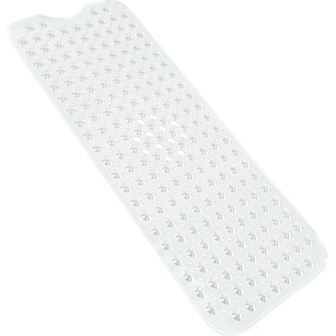Rutschfeste Badematte Für Kinder, Duschmatte 100 X 40 Cm, Extra Lange Rutschfeste Badematte Mit Saugnäpfen, Weiß, Maschinenwaschbar.