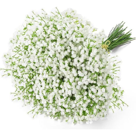 (weiß) 6er-set Künstliche Baby's-atem-blumensträuße, Realistisch Anzufühlen, Für Hochzeitsfeiern, Blumenarrangements, Wohnraumdekoration