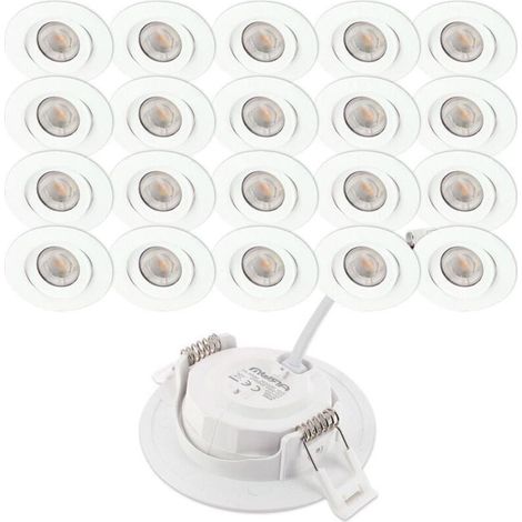 Eingebaute Led-deckenstrahler, 20 Einbaubare Asturie Led-spots, Schwenkbar, Einbaubarer Schwenkbarer Led-strahler