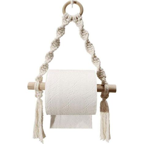 Toilettenpapierhalter, Gewebter Makramee-toilettenpapierrollenhalter Für Badezimmer Und Wc, Handgefertigte Hängende Badaccessoires (ohne Haken)