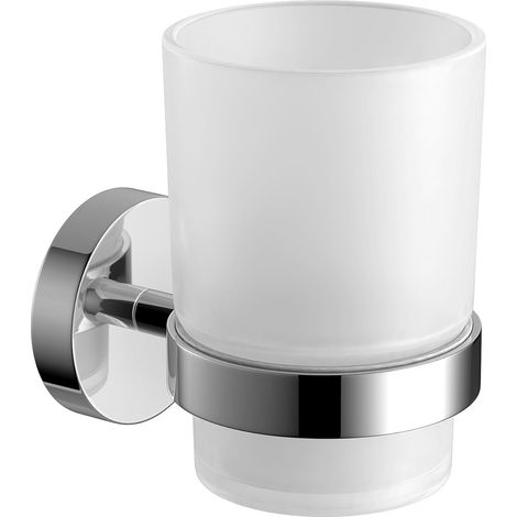 Moderner Verchromter Wand-zahnbürsten- Und Zahnputzglas-halter, Quadratisches Badezimmer-zubehör