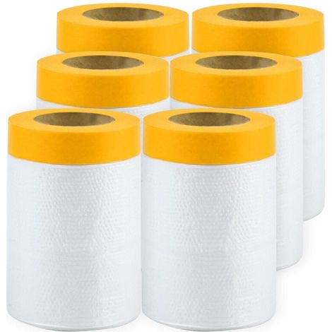 6er-pack Abdeckband 55 Cm X 20 M – Reißfestes Und Wasserbeständiges Klebeband – Präzises Abschneiden Für Malerarbeiten