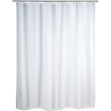 Schimmelresistenter Duschvorhang, Antibakteriell, Maschinenwaschbar Bei 30 °c, Inklusive Ringe, Polyester, 180x200 Cm, Weiß