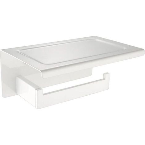 Moderne Toilettenpapierhalter Mit Ablage Aus 304 Edelstahl, Langlebig, Farbe Sanftes Weiß, Ideales Design Für Die Dekoration Von Badezimmer, Wc Und Küche