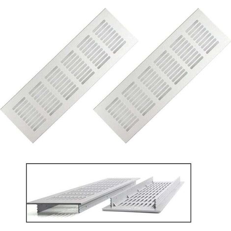 2 Stück Lüftungsgitter, Rechteckige Lüftungsgitter, Aluminium-lüftungsgitter, Außenlüftungsgitter 80x250 Mm, Weiße Lüftungsgitter Für Schränke