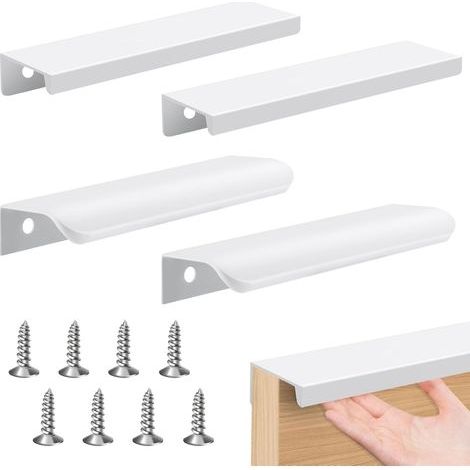 4er-set Unsichtbare Griffe Weiß 120mm Zwei Modelle Unsichtbarer Möbegriff Weiß Verdeckter Türgriff Aus Aluminium Eingelassener Griff Unsichtbarer Aluminiumprofil-griff Mit Schrauben