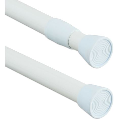 Extensibler Duschvorhangstab, 150 – 280 Cm, Klemmstange Ohne Bohren, Für Dusche Und Fenster, Weiß