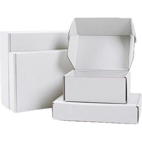 Kartonbox 25 X 20 X 7 Cm, Weiße Transportbox