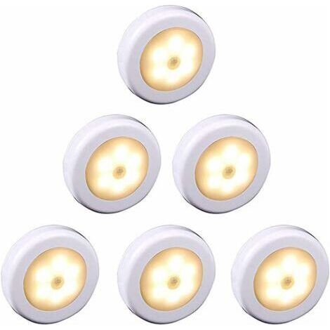 Kabellose Led-lampe Mit Bewegungsmelder – 6er Pack – Warmweißes Licht – Einfache Installation Mit 3m-klebestreifen – Für Schrank Und Flur