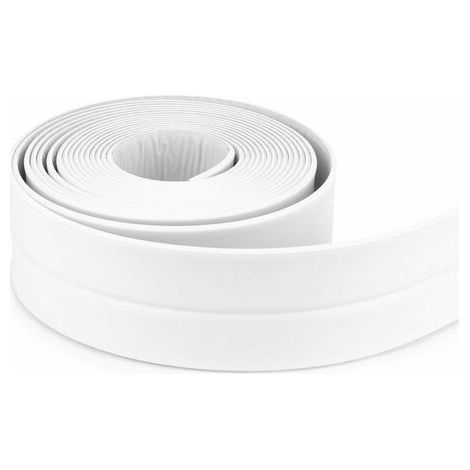 Dichtungsband Für Badezimmer, Silikonfuge Weiß, Pe-klebeband Für Badewanne, Küche, Selbstklebend, Mit Ecken (320x2,2cm)