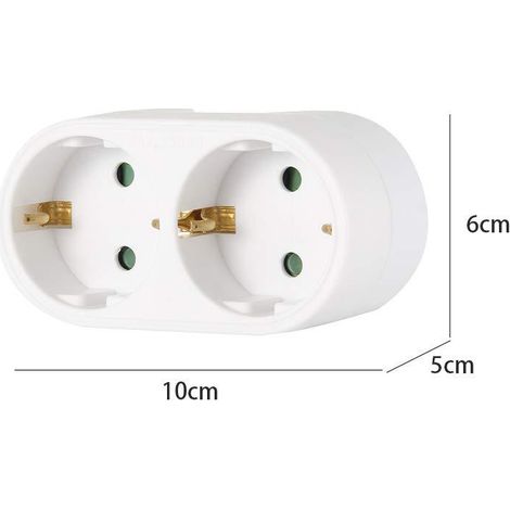 Verlängerungskabel - Stromverlängerung - Steckdosenverlängerung - Elektrische Verlängerungsschnur - Doppelsteckdose - Duplite 2p+t 10/16a Blc Lose 714770 Weiß 2 X 2p 16 Ampere