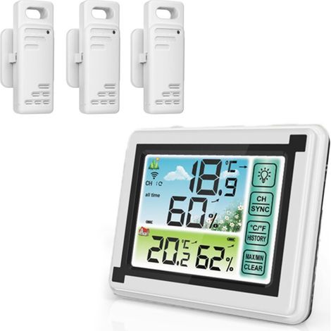 Kabelloses Innen- Und Außenthermometer Mit Hintergrundbeleuchtung Und Kalender, Wettervorhersagestation Für Zu Hause