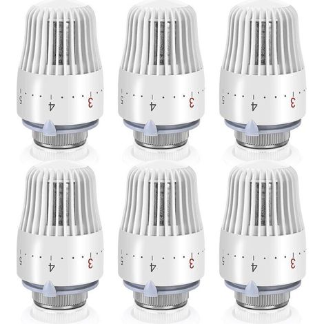 Thermostatkopf Für Heizkörper – Thermostatkopf M30 × 1,5 Mm – 6er-pack – Weiß