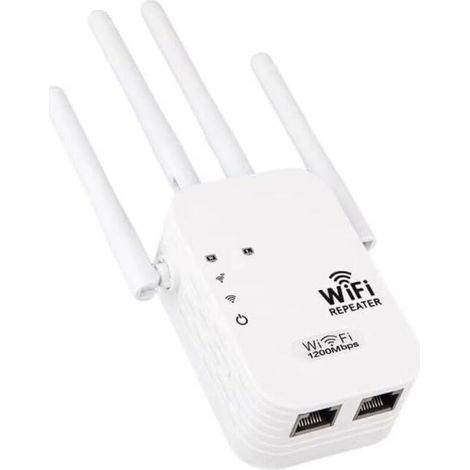 Starker Wifi-repeater 1200mbps, Dual-band Wifi-verstärker 5ghz & 2.4ghz, Wifi-extender Mit Wps & 4 Modi, Bis Zu 120㎡, Kompatibel Mit Allen Internet-routern