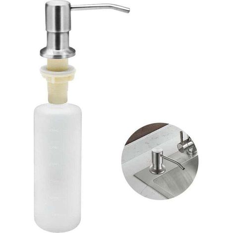 Spender Für Seife, Küche, Einbauspüler Aus Edelstahl 350 Ml, Nachfüllbarer Seifenspender Mit 360° Drehbarer Pumpe (edelstahl)