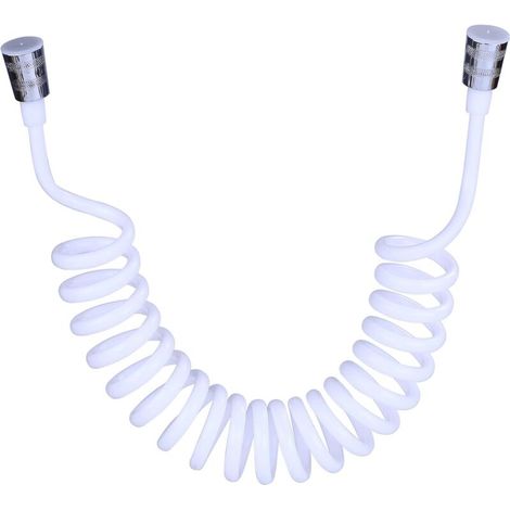 Flexibler Duschschlauch, Schaumstoff-duschschlauch Mit Kupferstopfen, Teleskopischer Spiralschlauch, Ausziehbarer Schlauch Für Handbrause, Wc Und Bidet (3m Weiß)