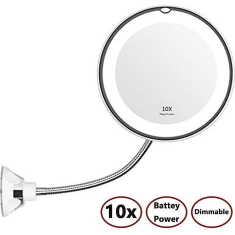 Flexibler Schwanenhals 10x Lupe Mit Led-licht, Schminkspiegel, Badezimmer