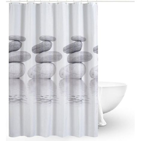 Duschvorhänge, Stoff-duschvorhang, Schimmelresistenter Duschvorhang, Wasserdichter Duschvorhang, Polyester, Maschinenwaschbar (180cmx180cm)