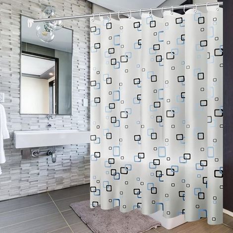 Duschvorhang 200x200 Cm Aus Peva – Wasserdicht, Antibakteriell, Schimmelresistent – Einfache Installation Mit Metallhaken