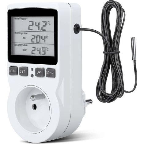 Digitaler Temperaturregler, Thermostatsteckdose Für Heizung Und Kühlung, Lcd-temperaturregler, 230v Für Gewächshaus/terrarium-thermostat (steckdose)