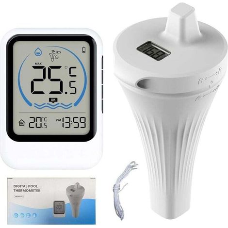 Poolthermometer, Schwimmthermometer Für Pool Mit Großem Lcd-display, Wasserdicht Ip67, Schwimmendes Thermometer Für Pool, Whirlpool, Spa, Badewanne, Fischteich