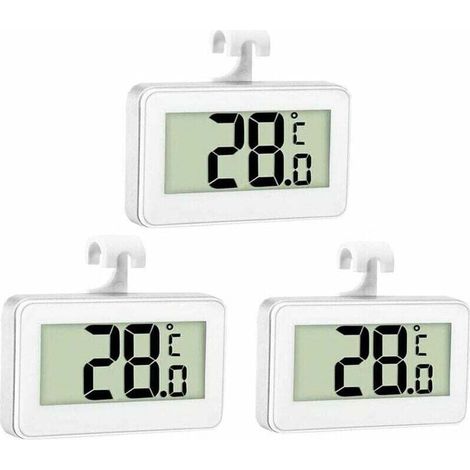 3x Kühlschrankthermometer Digitales Gefrierschrankthermometer Kühlraumthermometer Gefrierfachthermometer Wasserdicht Mit Lcd-display Und Haken Zur Temperaturablesung