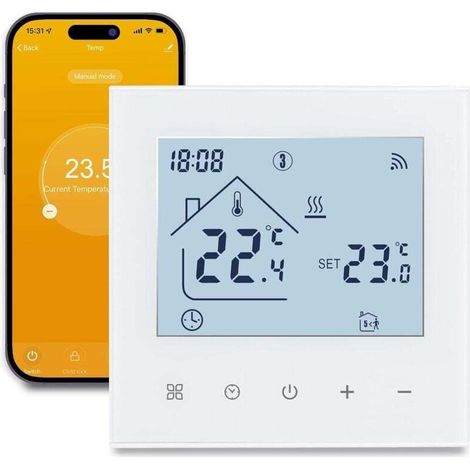 Wifi-thermostat Für Wasserbasierte Fußbodenheizung, Ac 100-240v, Sprachsteuerung Mit Alexa Und Google Home Home 3 A