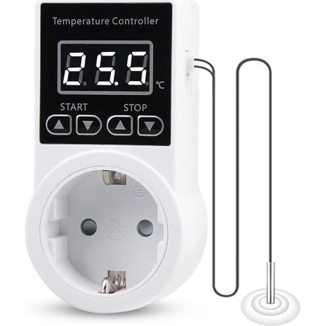 Digitaler Thermostat Für Temperaturregler – Regelbereich -40℃ Bis 120℃ – Genauigkeit ± 1% – Kabelsensor Im Lieferumfang Enthalten