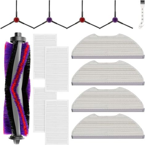 14 Accessoires Für Eureka E10s Saugroboter, Ersatzteile Bestehend Aus 1 Hauptbürste, 4 Hepa-filtern, 4 Wischtüchern, 4 Seitenbürsten Und 1 Reinigungsbürste