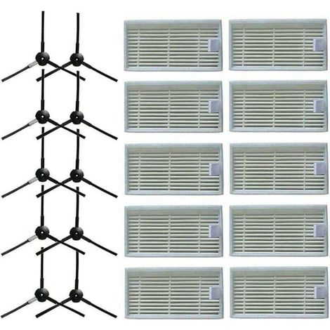 10 Seitenbürsten + 10 Hepa-filter Für Xu, Lidl Silvercrest Ssr 3000 A1 Saugroboter