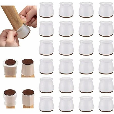 24 Stück Gummifußkappen Für Stühle Und Tische – Runde Filzgleiter, Möbelbein-abdeckungen, Silikon-schutzpads Für Möbel, Anti-kratzer-gleiter