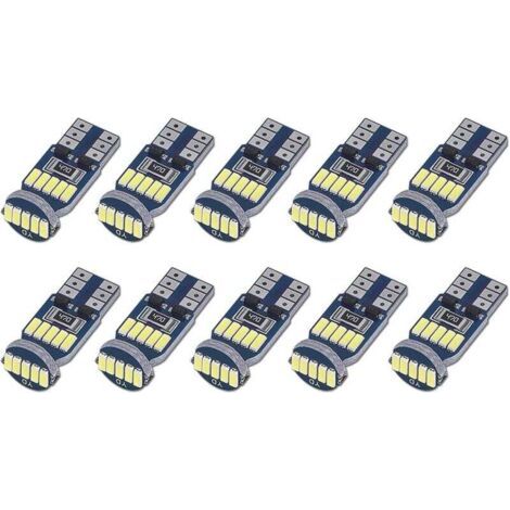 10 Led-glühbirnen T10 W5w, Canbus-kompatibel, 15 Smd-4014-led-lampen Für Autos, 194 168 2825, Weiß 6000 K, Für Innenbeleuchtung, Kofferraumbeleuchtung, Kennzeichenbeleuchtung, Leuchten