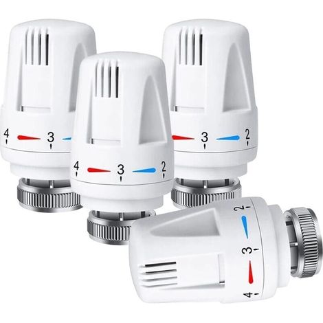 4er Pack Thermostatköpfe Für Heizkörper M30 X 1,5 Thermostatventil Heizung Mit Flüssigkeitsfühler Und Frostschutz