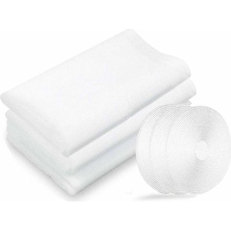 Fliegengitter, Fensterfliegengitter, 3er-pack 130 Cm X 150 Cm Insektenschutz Für Fenster, Fliegengitter Für Fenster, Mit 3 Rollen Klebeband, Weiß
