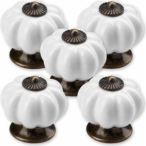 5 X Möbelknopf Rosette Ø 23 Mm Weiß Sockel Bruni Schubladenknopf Porzellanknopf