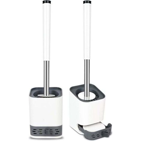 Set Aus 2 Silikon-wc-bürsten Für Badezimmer, Gäste-wc, Wandmontiert Und Freistehend