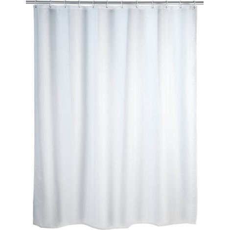 Schimmelpilzhemmende Duschvorhang, Antibakteriell, Mit Beschwertem Saum, Inklusive Ringen, Polyester, 180x200 Cm, Weiß