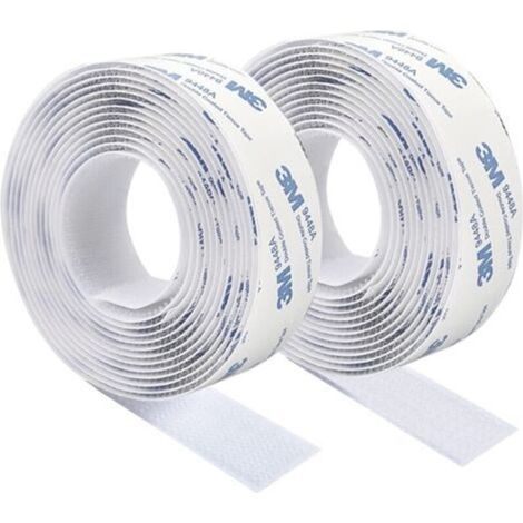 3m Selbstklebendes Kratzband, Doppelseitiges Klebeband, Starkes Weißes Nylon, Rückstandsfrei, Klett-klebestreifen 3m×2cm Für Bodenteppiche, Kissen Und Kleidung