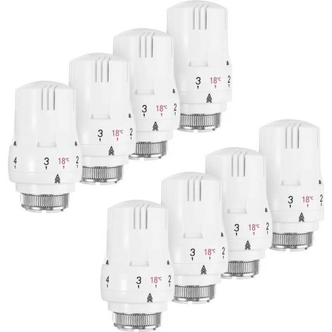 8er-pack Thermostatköpfe, Heizkörperventil, Thermostatkopf Für Heizkörper, Thermostatventil M30 X 1,5