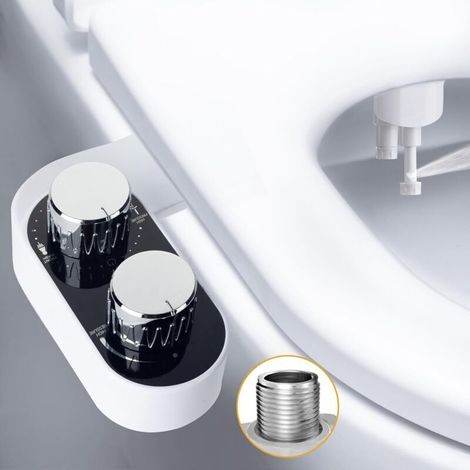 Japanische Toilette – Nicht-elektrisches, Ultraflaches Bidet Mit Doppelter Selbstreinigungs-düse – Einstellbarer Kaltwasserstrahl (vorne/hinten) – Einfache Installation – Japanischer Wc-sitz