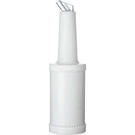 Graduierter Ausgießer Und 1-liter-konservierungsflasche Aus Weißem Polypropylen, H 320 Mm, Ø 90 Mm - Deutschland