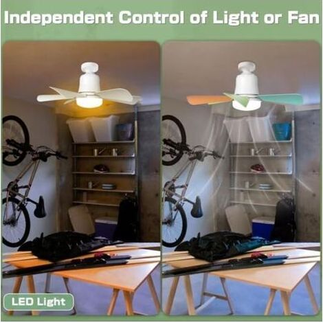 Deckenventilator Mit Licht, 30w Deckenventilator Led Mit E27-fassung, Dimmbar Für Schlafzimmer, Wohnzimmer, 3 Geschwindigkeiten, 6 Flügel (weiß 30w)