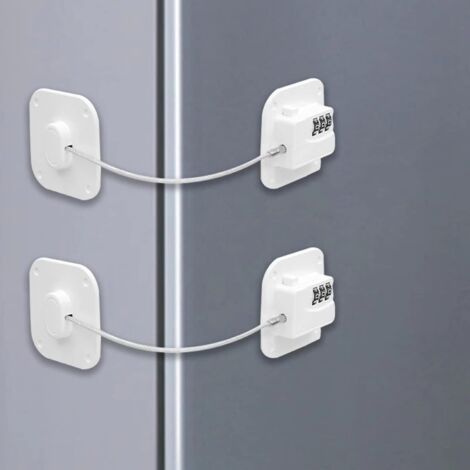 2er-pack Weiße Code-türschlösser Für Kühlschränke Mit Klebeband, Schlüssellose Schränke