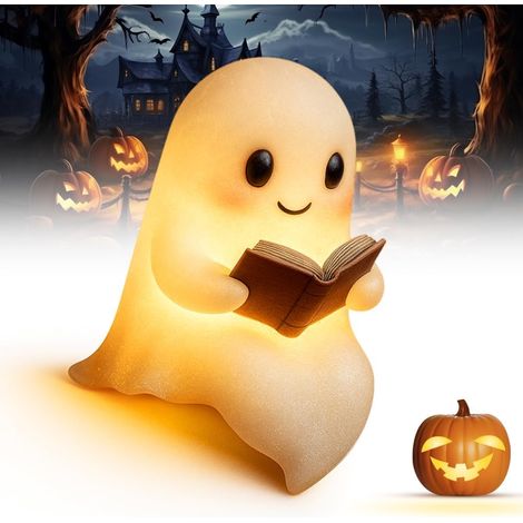 Generische Halloween-dekoration Nachtlicht Für Kinder, 3d-halloween-dekoration Sitzender Geist, Kleines Led-nachtlicht (groß 21 Cm)