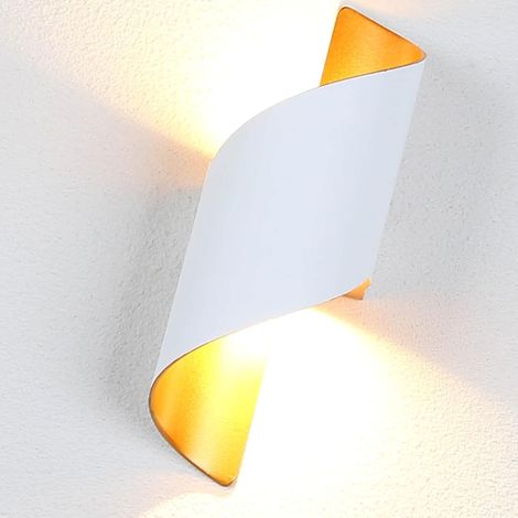 Moderne Led-wandleuchte Innen/außen 10w Spirale Up-down Metall 3000k Warmweiß Für Bar, Schlafzimmer, Küche (weiß)