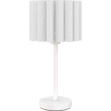 Retro-stil Tischlampe, Nachttischlampe, Lampenschirm Aus Kunststoff, Druckknopfschalter, Weiß