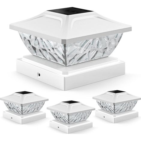 4er-set Solar-pfostenkappen Mit 2 Modi, Wasserdichte Außen-solarleuchten, Solar-außenbeleuchtung Für 4x4, 4,5x4,5, 5x5 Pfosten Zur Gartendekoration